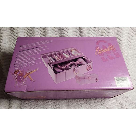 RareNIB Vintage 80s CABOODLES MakeUpCosmeticStorage PURPLE w/Tray &Orig BOX Vhtf - Picture 10 of 12
